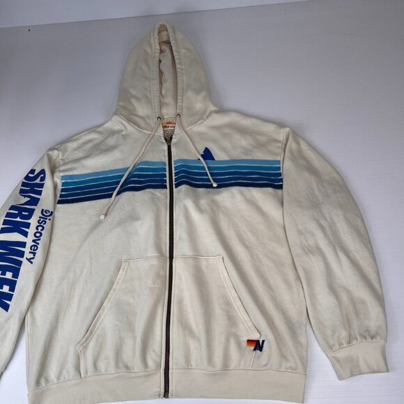 Aviator Nation Hoodie Men XXL Shark Week Collab Discovery Sweatshirt Hype Core - Picture 1 of 16
